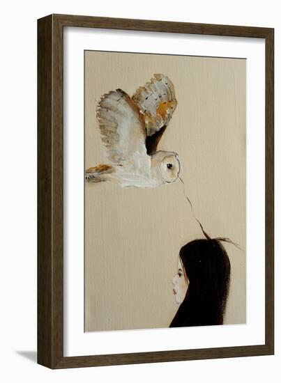 Little Girl with Owl,2016, Detail-Susan Adams-Framed Giclee Print