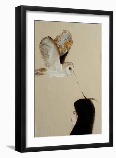 Little Girl with Owl,2016, Detail-Susan Adams-Framed Giclee Print