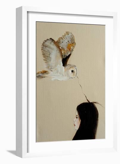 Little Girl with Owl,2016, Detail-Susan Adams-Framed Giclee Print