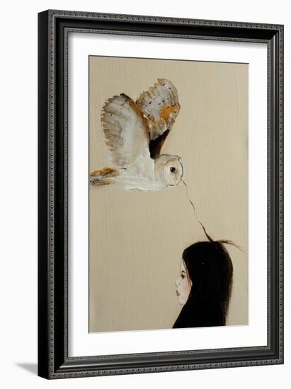 Little Girl with Owl,2016, Detail-Susan Adams-Framed Giclee Print