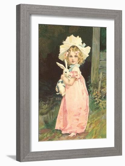 Little Girl with Rabbit-null-Framed Art Print