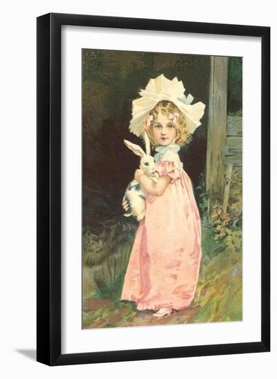 Little Girl with Rabbit-null-Framed Art Print