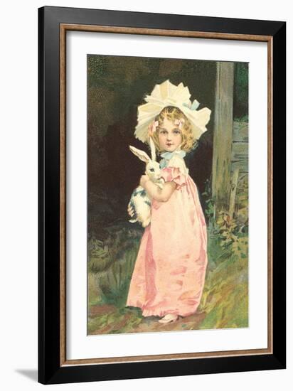 Little Girl with Rabbit-null-Framed Art Print