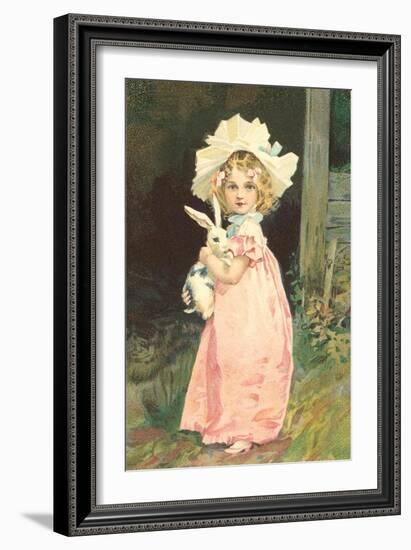 Little Girl with Rabbit-null-Framed Art Print