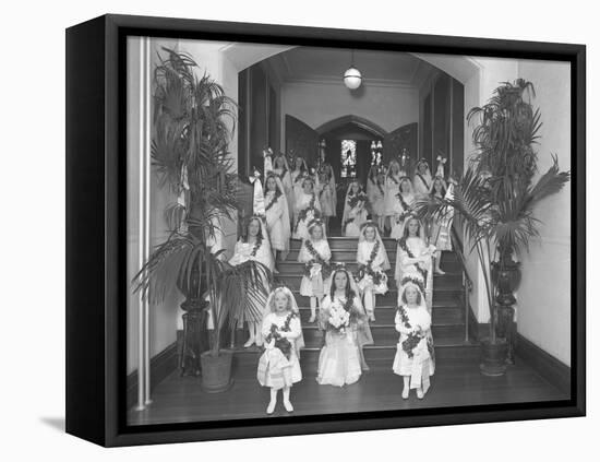 Little Girls at the The Roman Catholic Orphan Asylum-William Davis Hassler-Framed Premier Image Canvas