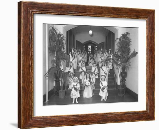 Little Girls at the The Roman Catholic Orphan Asylum-William Davis Hassler-Framed Photographic Print