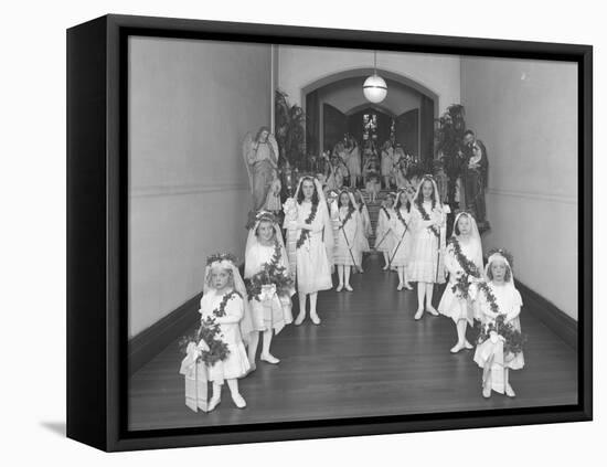 Little Girls at the The Roman Catholic Orphan Asylum-William Davis Hassler-Framed Premier Image Canvas