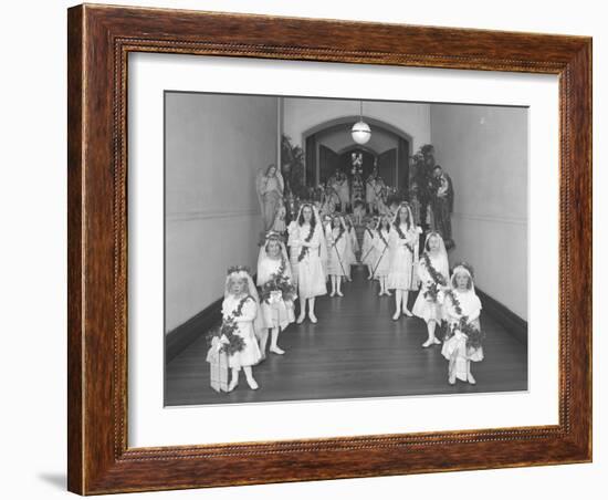 Little Girls at the The Roman Catholic Orphan Asylum-William Davis Hassler-Framed Photographic Print