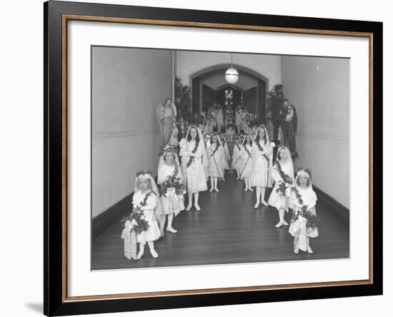 Little Girls at the The Roman Catholic Orphan Asylum-William Davis Hassler-Framed Photographic Print