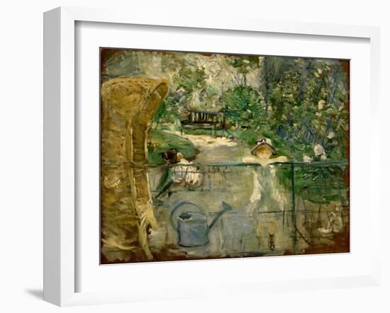 Little Girls in the Garden Or, the Basket Chair, 1885 (Oil on Canvas)-Berthe Morisot-Framed Giclee Print