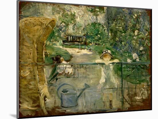 Little Girls in the Garden Or, the Basket Chair, 1885 (Oil on Canvas)-Berthe Morisot-Mounted Giclee Print