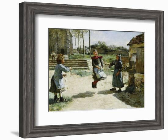 Little Girls Jumping Rope; Gamines Sautant a La Corde, 1888-Alphonse Etienne Dinet-Framed Giclee Print