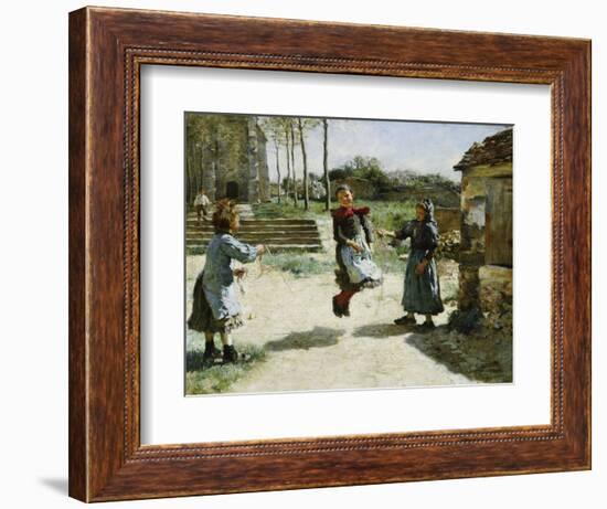 Little Girls Jumping Rope; Gamines Sautant a La Corde, 1888-Alphonse Etienne Dinet-Framed Giclee Print