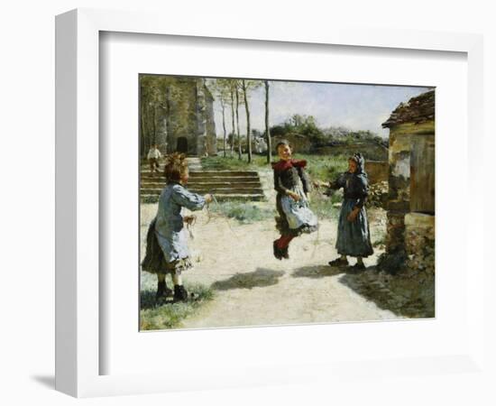 Little Girls Jumping Rope; Gamines Sautant a La Corde, 1888-Alphonse Etienne Dinet-Framed Giclee Print