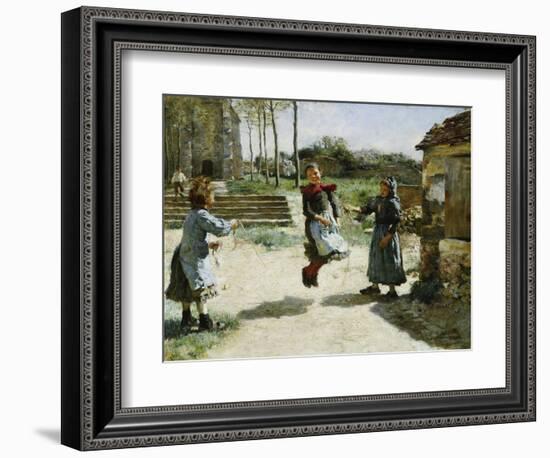 Little Girls Jumping Rope; Gamines Sautant a La Corde, 1888-Alphonse Etienne Dinet-Framed Giclee Print