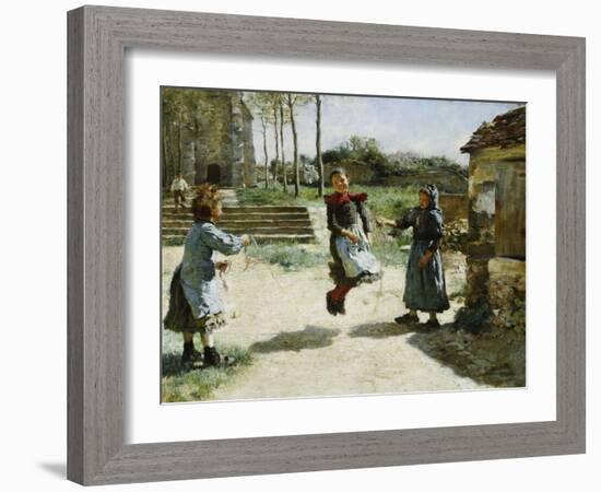 Little Girls Jumping Rope-Alphonse Etienne Dinet-Framed Giclee Print