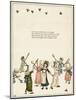 Little Girls Playing Shuttlecock-Kate Greenaway-Mounted Art Print