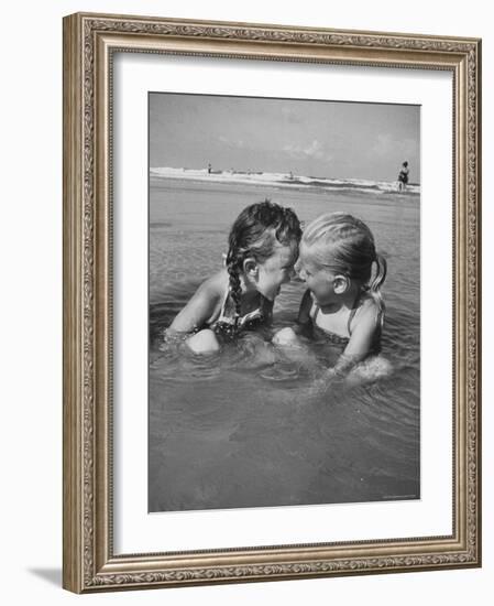 Little Girls Playing Together on a Beach-Lisa Larsen-Framed Photographic Print