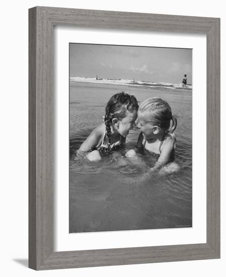 Little Girls Playing Together on a Beach-Lisa Larsen-Framed Photographic Print