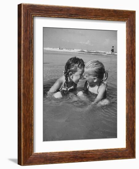 Little Girls Playing Together on a Beach-Lisa Larsen-Framed Photographic Print