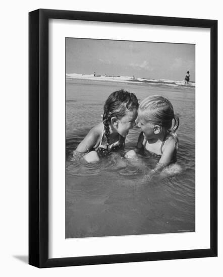 Little Girls Playing Together on a Beach-Lisa Larsen-Framed Photographic Print