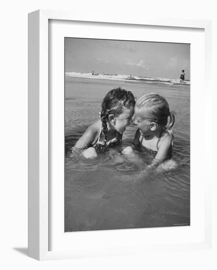 Little Girls Playing Together on a Beach-Lisa Larsen-Framed Photographic Print