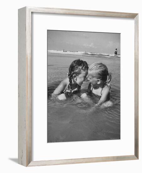 Little Girls Playing Together on a Beach-Lisa Larsen-Framed Photographic Print