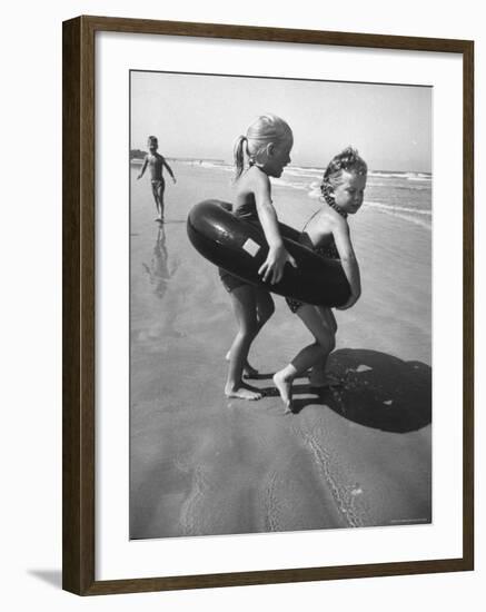 Little Girls Playing Together on a Beach-Lisa Larsen-Framed Photographic Print