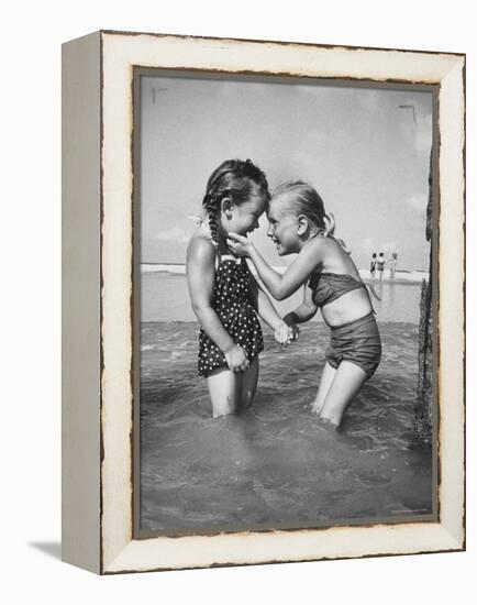 Little Girls Playing Together on a Beach-Lisa Larsen-Framed Premier Image Canvas