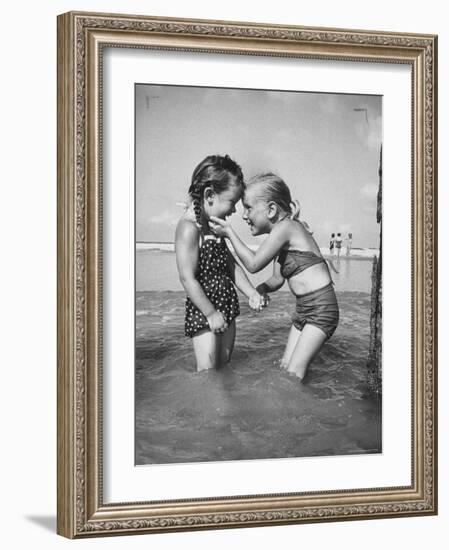 Little Girls Playing Together on a Beach-Lisa Larsen-Framed Photographic Print