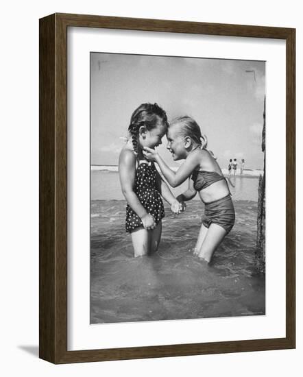 Little Girls Playing Together on a Beach-Lisa Larsen-Framed Photographic Print