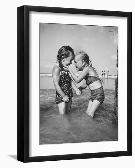 Little Girls Playing Together on a Beach-Lisa Larsen-Framed Photographic Print