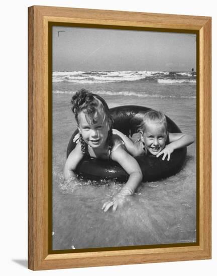 Little Girls Playing Together on a Beach-Lisa Larsen-Framed Premier Image Canvas