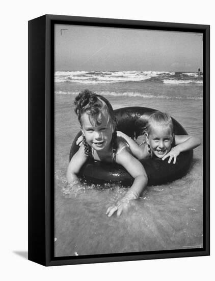 Little Girls Playing Together on a Beach-Lisa Larsen-Framed Premier Image Canvas