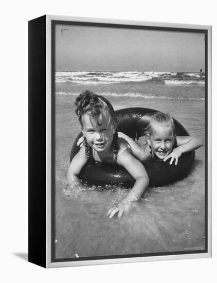 Little Girls Playing Together on a Beach-Lisa Larsen-Framed Premier Image Canvas
