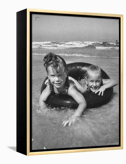 Little Girls Playing Together on a Beach-Lisa Larsen-Framed Premier Image Canvas