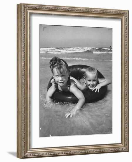 Little Girls Playing Together on a Beach-Lisa Larsen-Framed Photographic Print