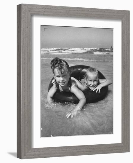 Little Girls Playing Together on a Beach-Lisa Larsen-Framed Photographic Print