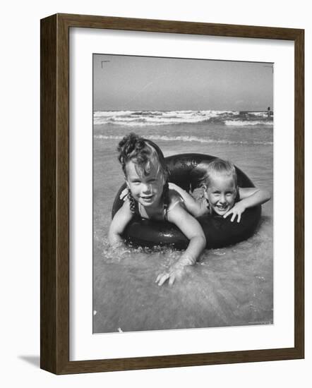 Little Girls Playing Together on a Beach-Lisa Larsen-Framed Photographic Print