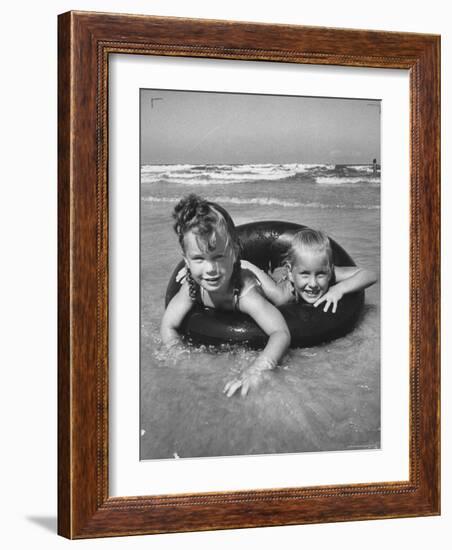 Little Girls Playing Together on a Beach-Lisa Larsen-Framed Photographic Print