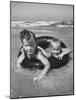 Little Girls Playing Together on a Beach-Lisa Larsen-Mounted Photographic Print