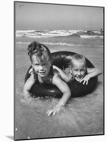 Little Girls Playing Together on a Beach-Lisa Larsen-Mounted Photographic Print