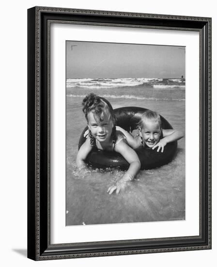 Little Girls Playing Together on a Beach-Lisa Larsen-Framed Photographic Print