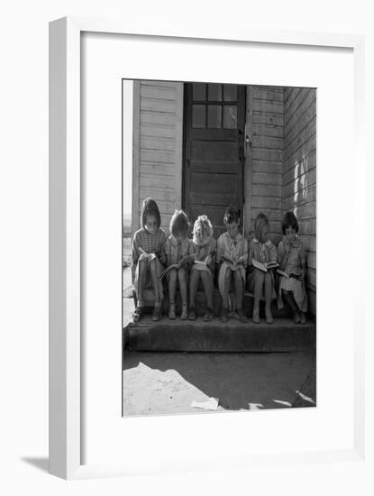 Little Girls Read their Lessons-Dorothea Lange-Framed Art Print