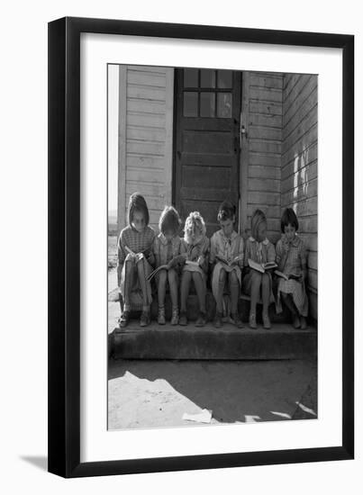 Little Girls Read their Lessons-Dorothea Lange-Framed Art Print