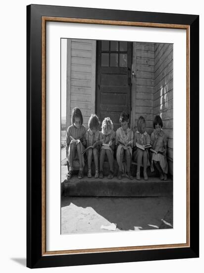 Little Girls Read their Lessons-Dorothea Lange-Framed Art Print