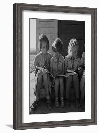 Little Girls Read their Lessons-Dorothea Lange-Framed Art Print