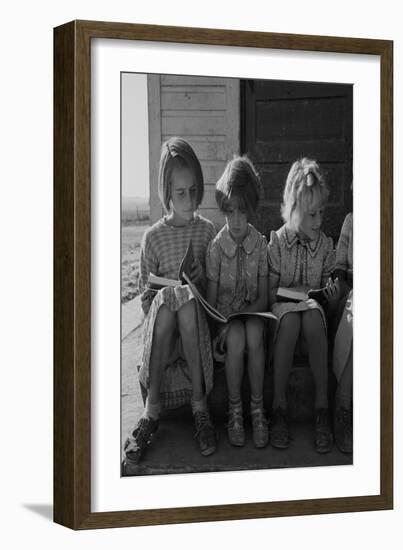 Little Girls Read their Lessons-Dorothea Lange-Framed Art Print