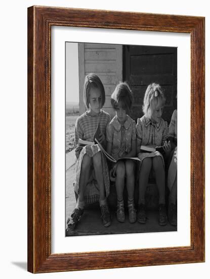 Little Girls Read their Lessons-Dorothea Lange-Framed Art Print