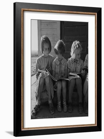 Little Girls Read their Lessons-Dorothea Lange-Framed Art Print